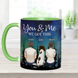 You & Me And The Dogs - Personalized Couple Accent Mug