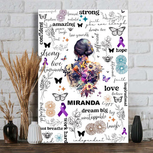 Just Breathe Amazing Strong - Personalized Mental Health Awareness Canvas And Poster