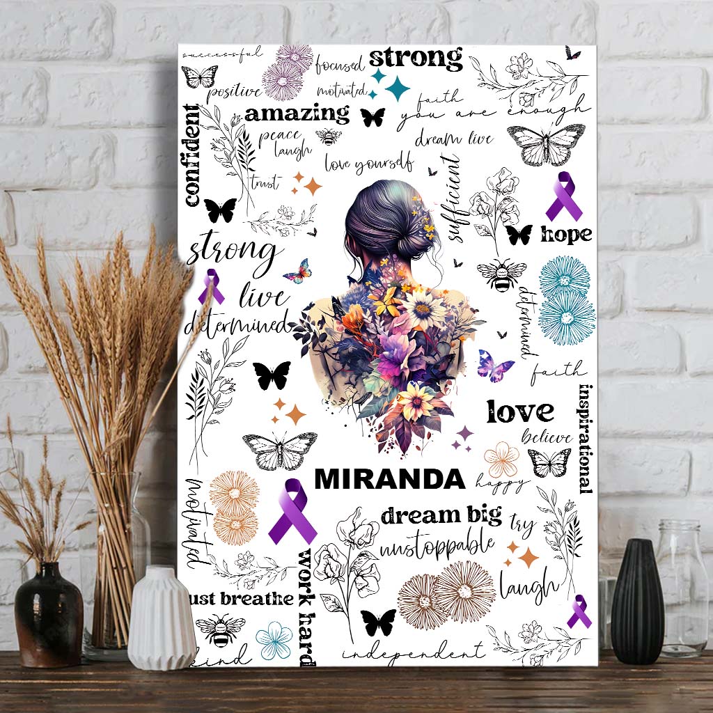 Just Breathe Amazing Strong - Personalized Mental Health Awareness Canvas And Poster