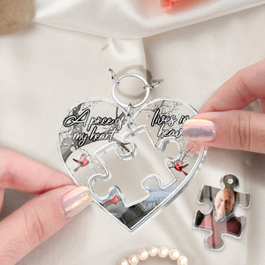 A Piece Of My Heart Lives In Heaven - Personalized Memorial Keychain with Charms