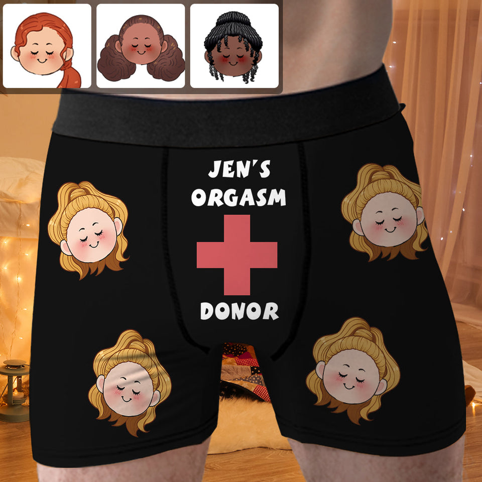 Funny Donor - Personalized Couple Men’s Boxer Briefs