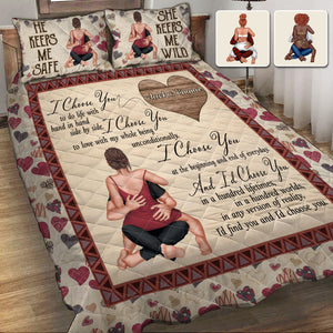 I Choose You - Personalized Couple Quilt Set