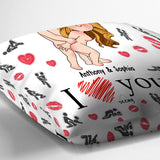 I Love Seeing You Naughty - Personalized Couple Throw Pillow