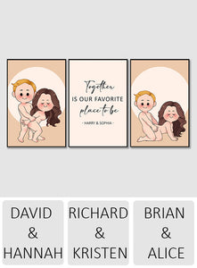 Together Is Our Favourite Place To Be - Personalized Couple Poster & Canvas Set