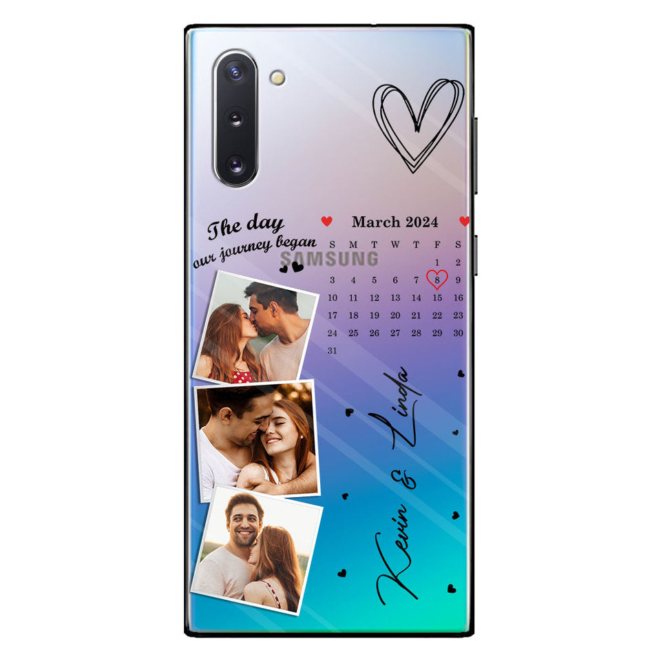 The Day Our Journey Began Photos & Calendar Custom - Personalized Couple Clear Phone Case