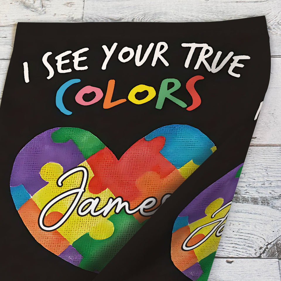 I See You True Colors - Personalized Autism Awareness Garden Flag