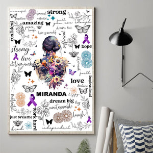Just Breathe Amazing Strong - Personalized Mental Health Awareness Canvas And Poster