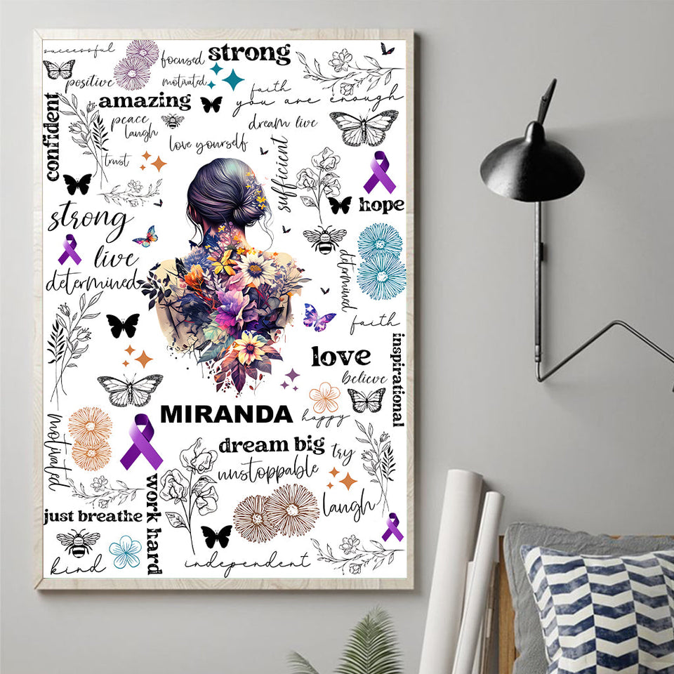 Just Breathe Amazing Strong - Personalized Mental Health Awareness Canvas And Poster