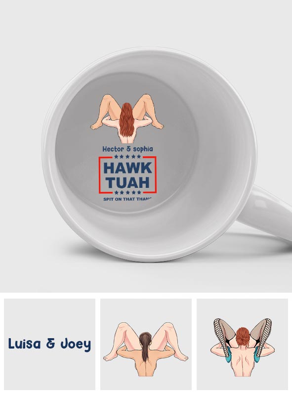 Hawk Tuah - Personalized Couple Hidden Message Mug