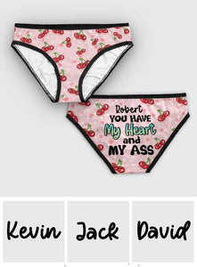 You Have My Heart - Personalized Couple Lace Border Women Briefs