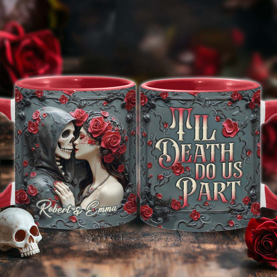 Til Death Do Us Part - Personalized Couple Accent Mug