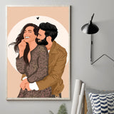 Custom 2D Flat Photo - Personalized Couple Canvas And Poster