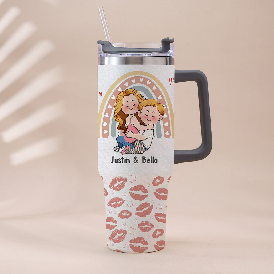 I Fucking Love You Either Way Works - Personalized Couple Tumbler With Handle