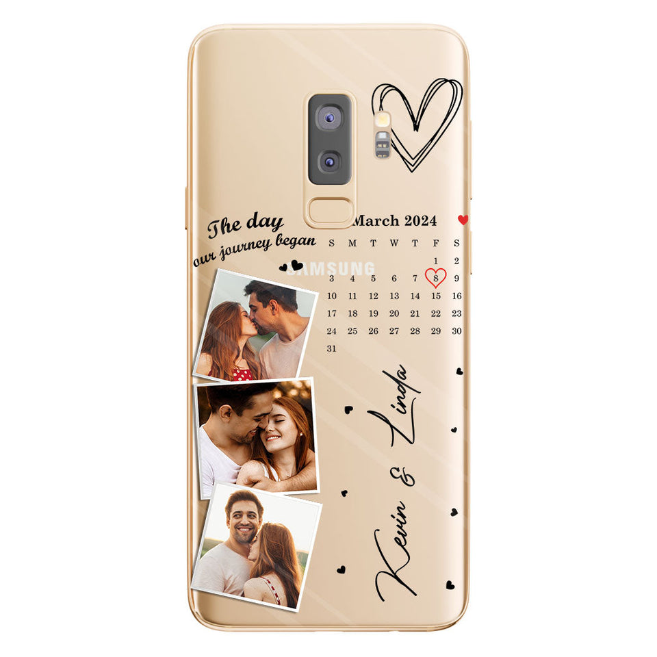 The Day Our Journey Began Photos & Calendar Custom - Personalized Couple Clear Phone Case