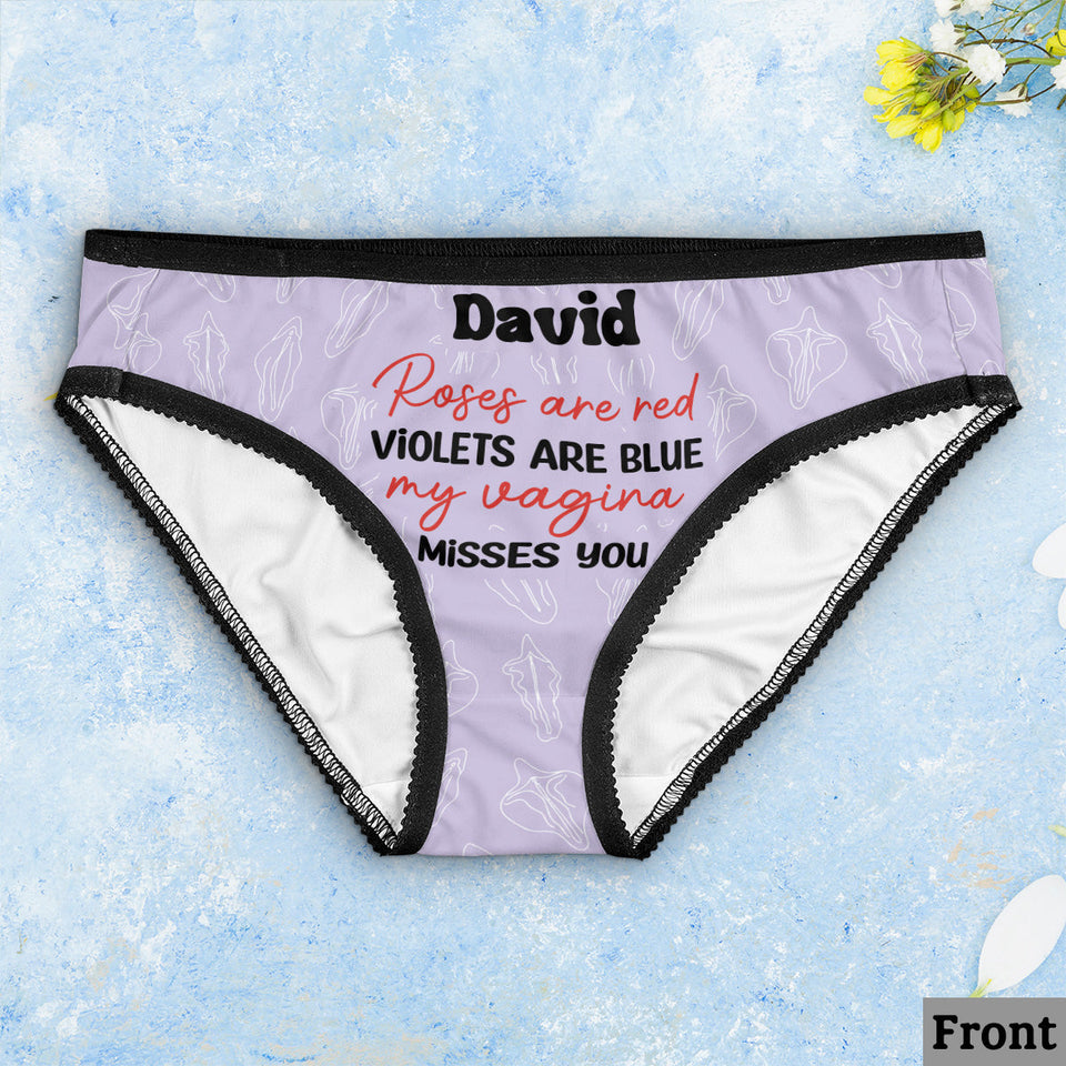 My Vagina Misses You - Personalized Couple Lace Border Women Briefs