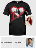 I Love My Girlfriend Boyfriend Husband Wife Custom Photo - Personalized Couple T-shirt And Hoodie