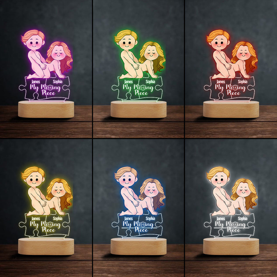 My Missing Piece - Personalized Couple Shaped Plaque Light Base