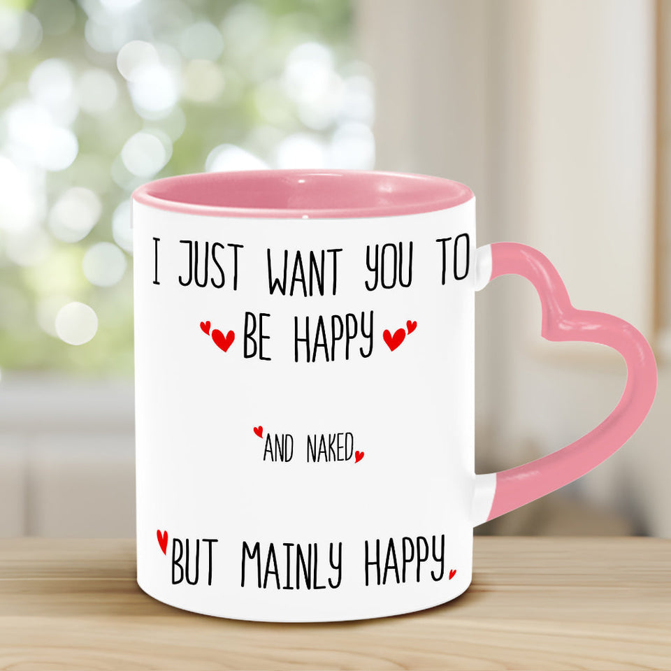 I Love You - Personalized Couple Heart Handle Mug