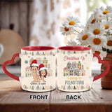 Christmas Is Coming To Poundtown - Personalized Couple Heart Handle Mug