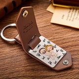 I Love You - Personalized Couple Leather Photo Keychain