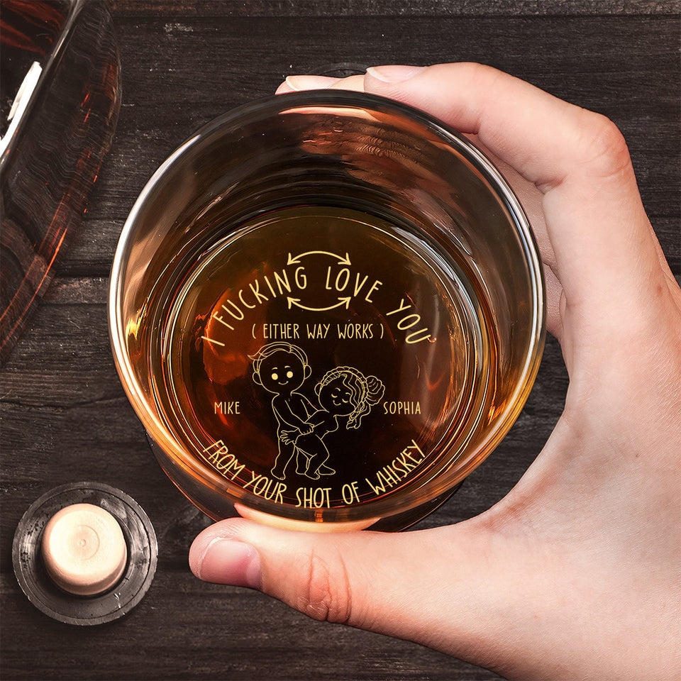 I Love You - Personalized Couple Engraved Whiskey Glass