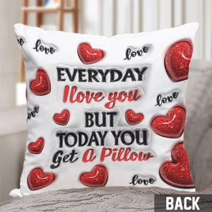 Everyday I Love You - Personalized Couple Throw Pillow