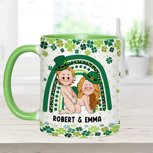 Lucky To Have You And Your Butt - Personalized Couple Accent Mug