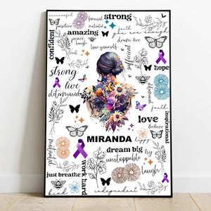 Just Breathe Amazing Strong - Personalized Mental Health Awareness Canvas And Poster