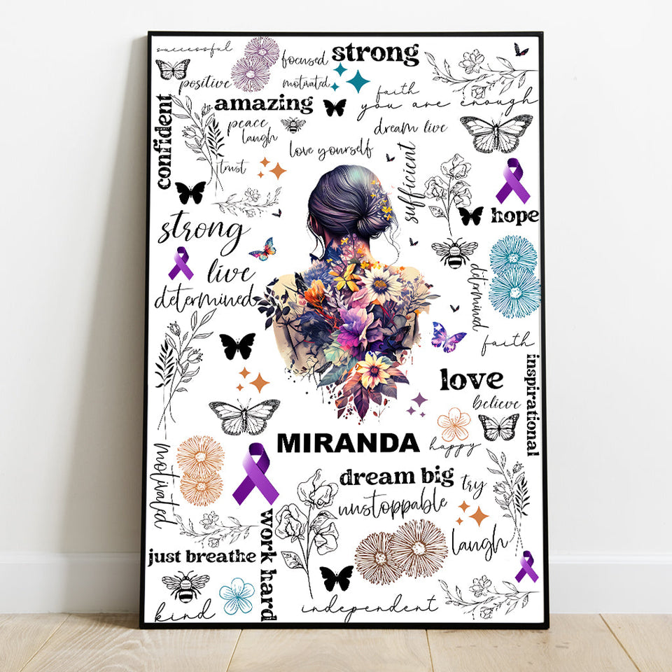 Just Breathe Amazing Strong - Personalized Mental Health Awareness Canvas And Poster