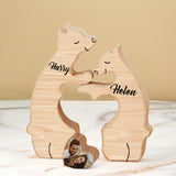 Bear Couple - Personalized Couple Wooden Art Puzzle