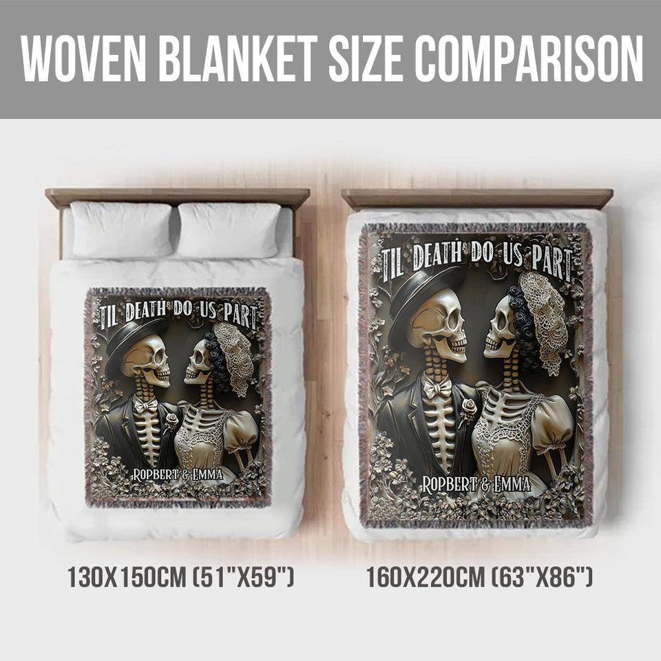 Til Death Do Us Part - Personalized Couple Woven Blanket