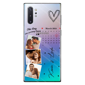 The Day Our Journey Began Photos & Calendar Custom - Personalized Couple Clear Phone Case