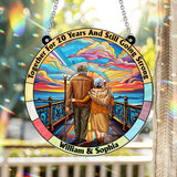 From Our First Kiss Till Our Last Breath - Personalized Couple Window Hanging Suncatcher Ornament