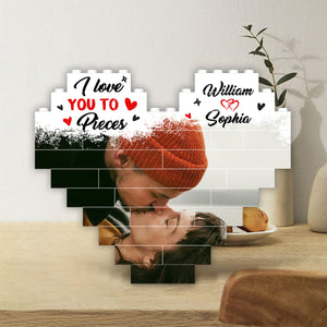 You Are The Missing Piece To My Heart - Personalized Couple One-sided Heart Building Brick Blocks