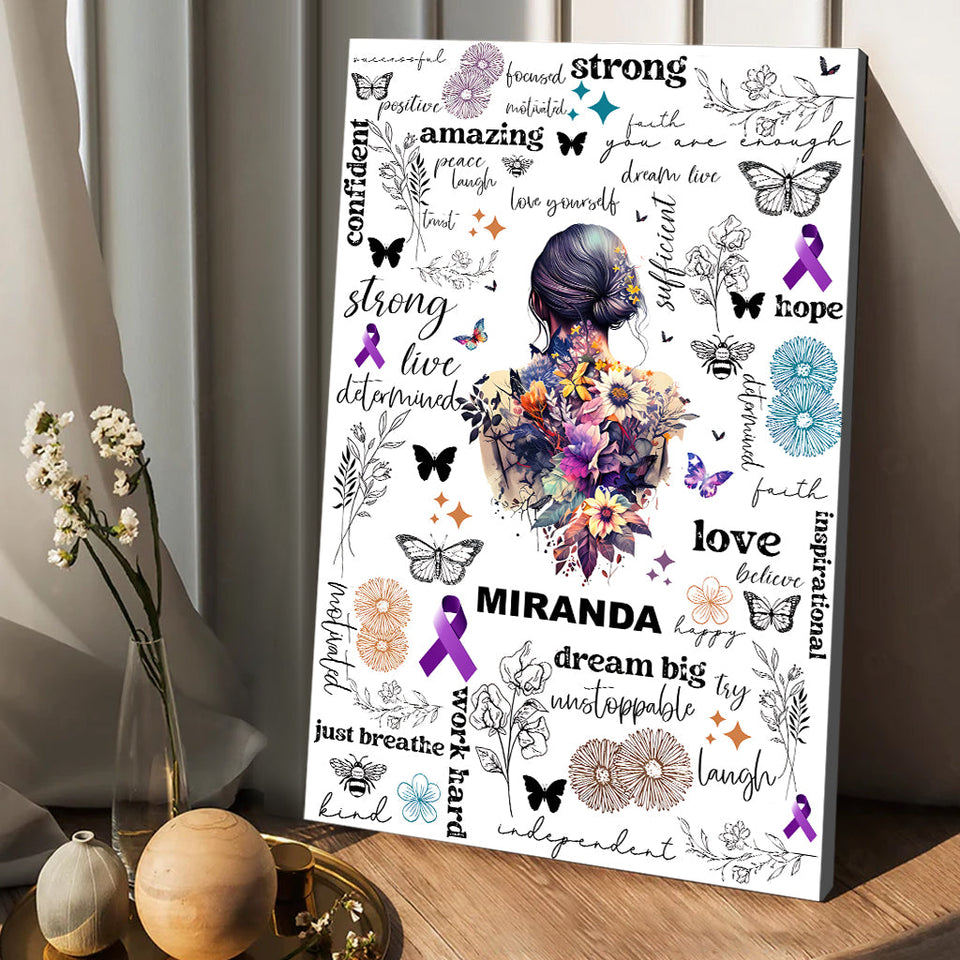 Just Breathe Amazing Strong - Personalized Mental Health Awareness Canvas And Poster