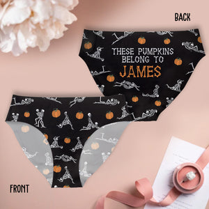 I Love Your Pumpkins & Broomstick - Personalized Couple Women Briefs & Men Boxer Briefs