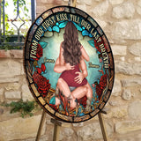 From Our First Kiss Till Our Last Breath - Personalized Couple Round Wood Sign