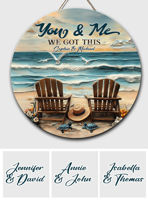 And So Together They Built A Life They Loved - Personalized Couple Round Wood Sign