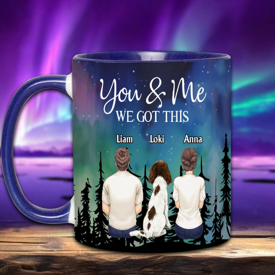 You & Me And The Dogs - Personalized Couple Accent Mug