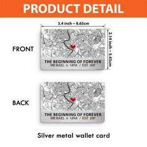 The Beginning Of Forever - Personalized Couple Wallet Insert Card