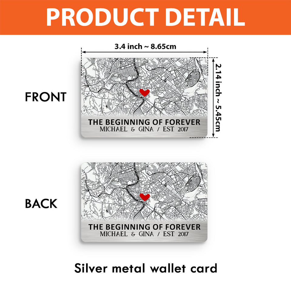 The Beginning Of Forever - Personalized Couple Wallet Insert Card