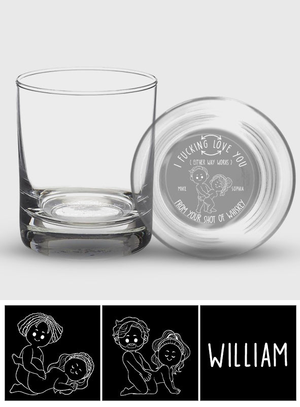 I Love You - Personalized Couple Engraved Whiskey Glass