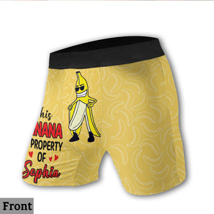 This Banana Is Property Of - Personalized Couple Men’s Boxer Briefs