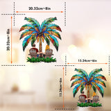 Under The Palm Tree Happy Couple - Personalized Couple Window Hanging Suncatcher Ornament