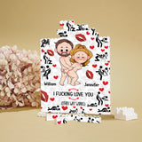 I love you - Personalized Couple Vertical Rectangle Building Brick Blocks Printed On Both Sides