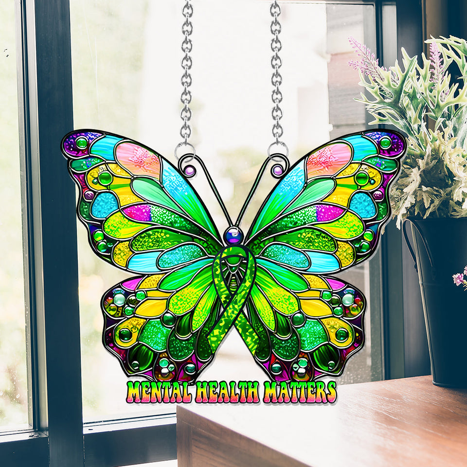 Mental Health Matters - Mental Health Awareness Window Hanging Suncatcher Ornament