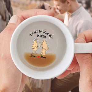 I Want To Grow Old With You - Personalized Couple Hidden Message Mug