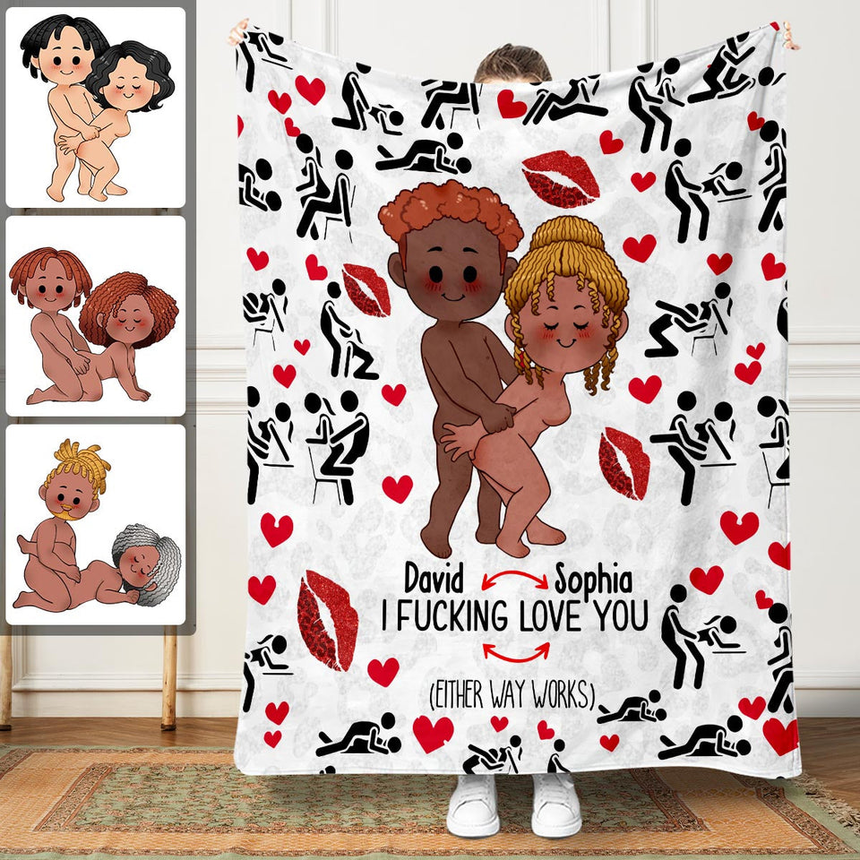 I Love You - Personalized Couple Blanket