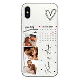 The Day Our Journey Began Photos & Calendar Custom - Personalized Couple Clear Phone Case