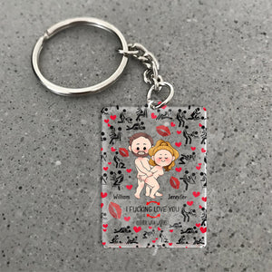 Couple Funny I Love You - Personalized Couple Keychain